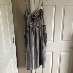 Striped dress with front pockets